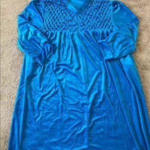 Womens Velour 1/2 Zip Front Long Velvet Robe 4X